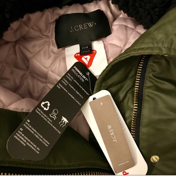 NEW J. Crew primaloft parka w/ faux fur trim XXSP - Picture 3 of 8